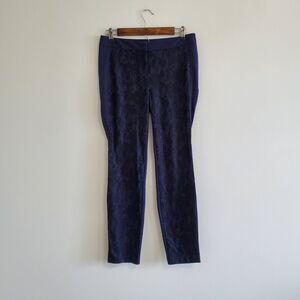 Metaphor Navy Blue Slacks with Black Lace Overlay | 4